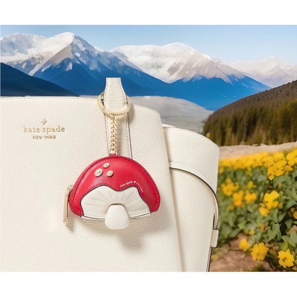 NWT Kate Spade 🍄Take a Hike 3D Mushroom Coin Case Charm KL929 WGD Ruby Red - Picture 1 of 14